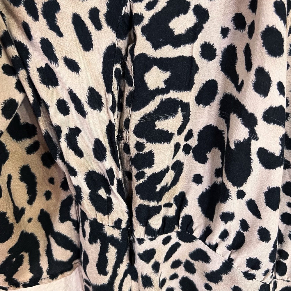 Zara Woman Animal Print Ruched Mini Dress XS Brown Black Night Out - Picture 8 of 11